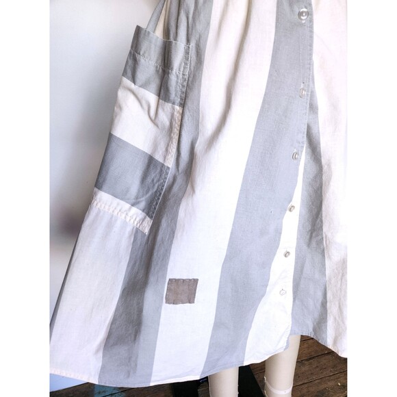 50s Stripes Dress Large Pockets Button Down Back Mid Century Bombshell  XXS - Picture 4 of 10